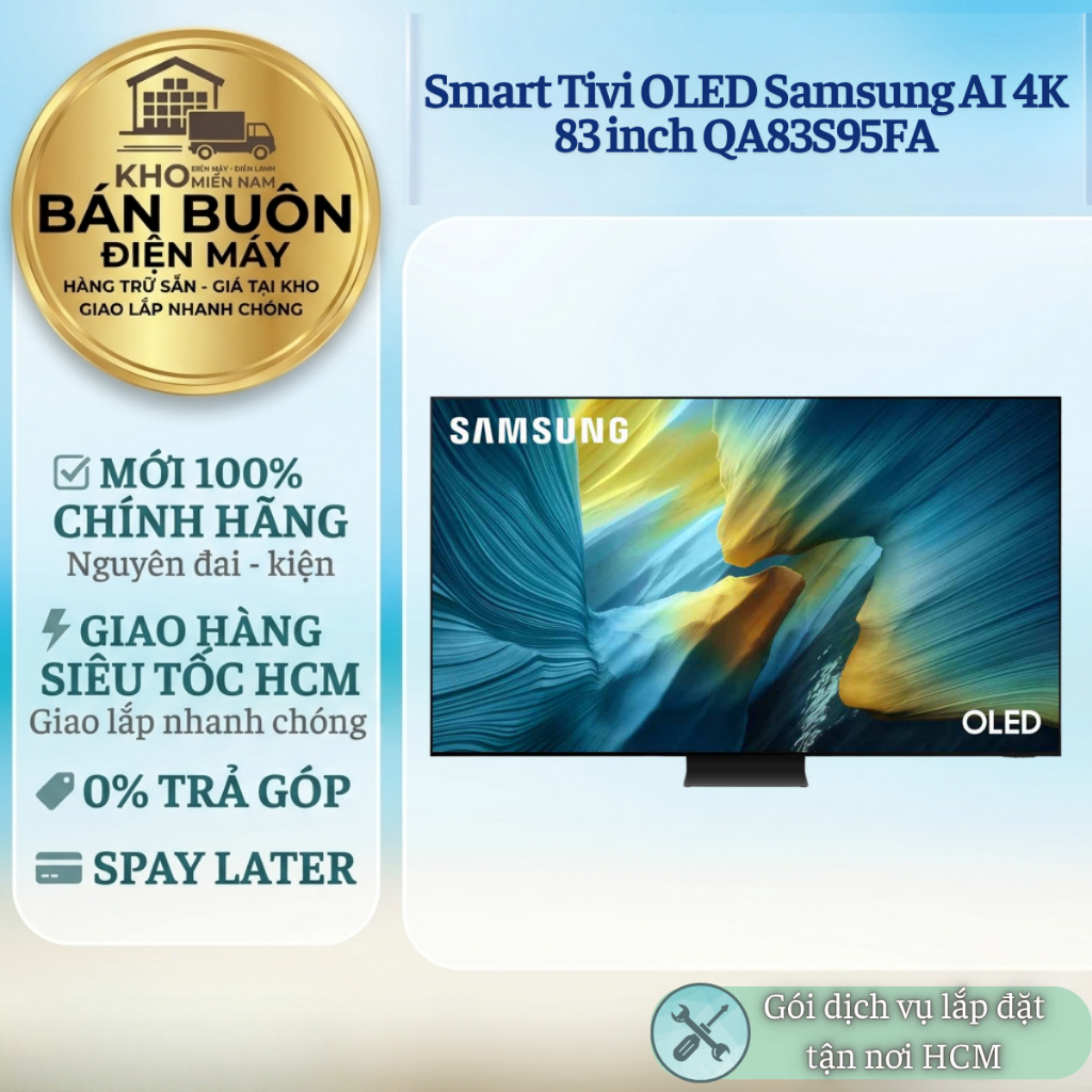 Smart Tivi Samsung OLED 83 inch QA83S95FA 4K QD-OLED, Vision AI, Dolby Atmos, 2025 | 83S95FA