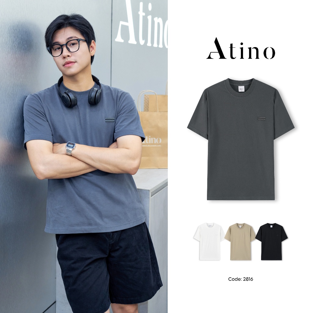 Áo Phông Nam Chất Liệu Cotton 2 Chiều ATINO Thoáng Mát Cổ Tròn Form Rộng L.4.2816