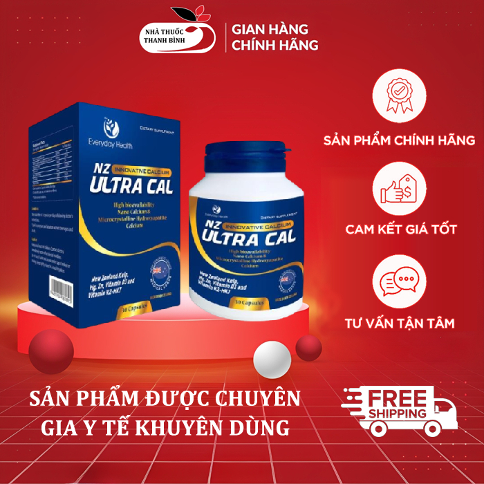 Canxi Hữu Cơ NZ-ULTRA CAL Bổ Sung Canxi Cho Bà Bầu Và Bé Giảm Nguy Cơ Thiếu Canxi Tăng Sức Khỏe Xươn