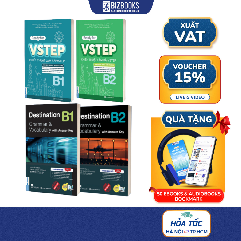 Sách Luyện thi chứng chỉ Tiếng Anh trình độ B1,B2 - Destination B1,B2 + VSTEP B1,B2