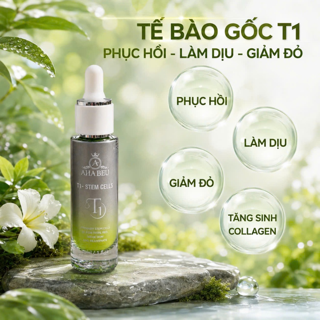Tế Bào Gốc Thực Vật T1, Hỗ Trợ Làm Dịu, Giảm Đỏ, Phục Hồi Da Sau Peel, Da Mỏng Yếu