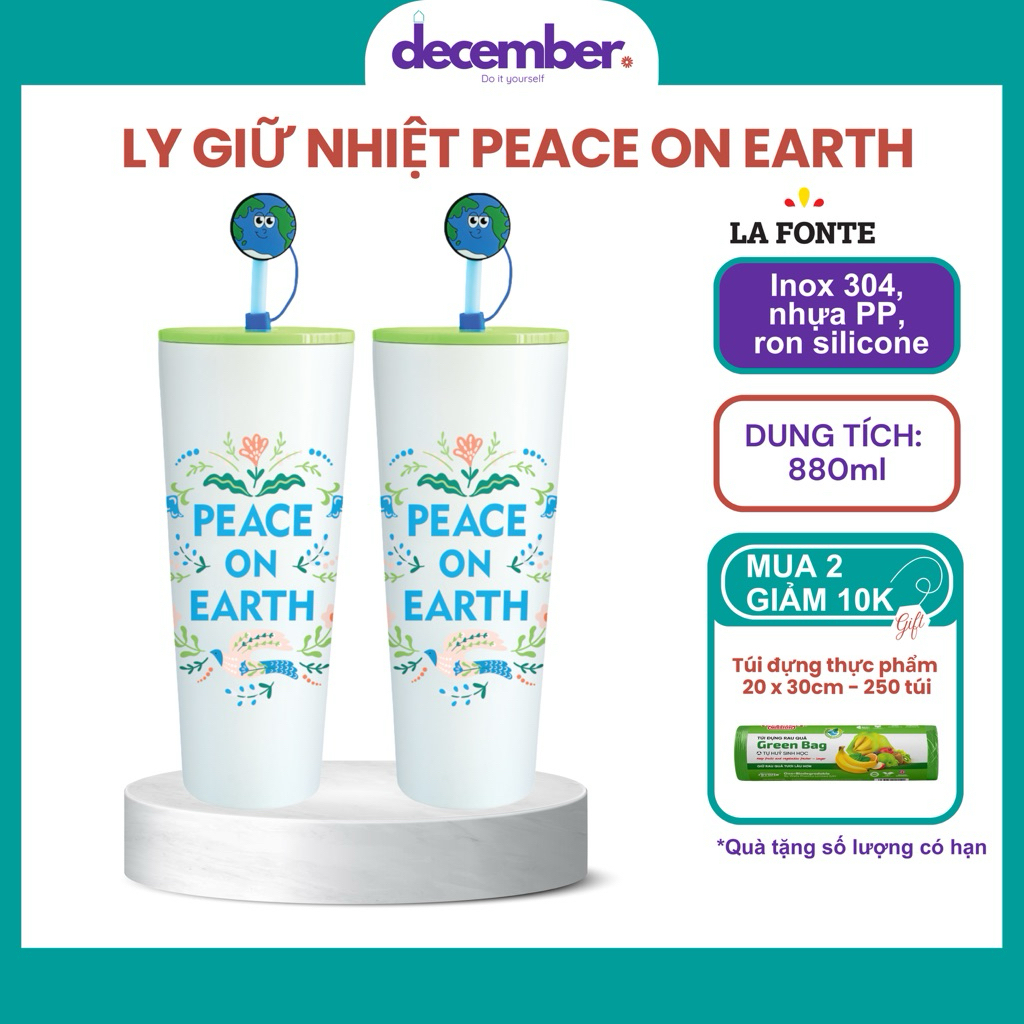 Ly Giữ Nhiệt La Fonte Peace On Earth 880ml - December House