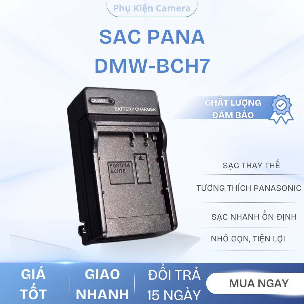 Sạc Pin Panasonic DMW-BCH7 thay thế cho Máy Ảnh Lumix DMC-FP1, FP2, FP3, TS10