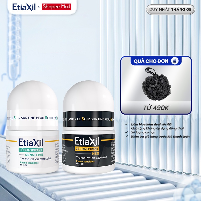 Combo 2 Lăn Khử Mùi Ngăn Mồ Hôi Etiaxil 15ml + Etiaxil Men 15ml
