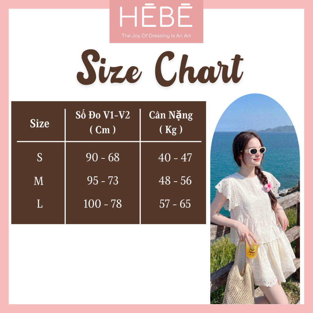 Set bộ nữ Hana vải thô thêu hoa hai lớp mềm mát, Bộ đồ nữ áo ngắn tay kèm chân váy ngắn cạp chun thời trang HEBE | BigBuy360 - bigbuy360.vn
