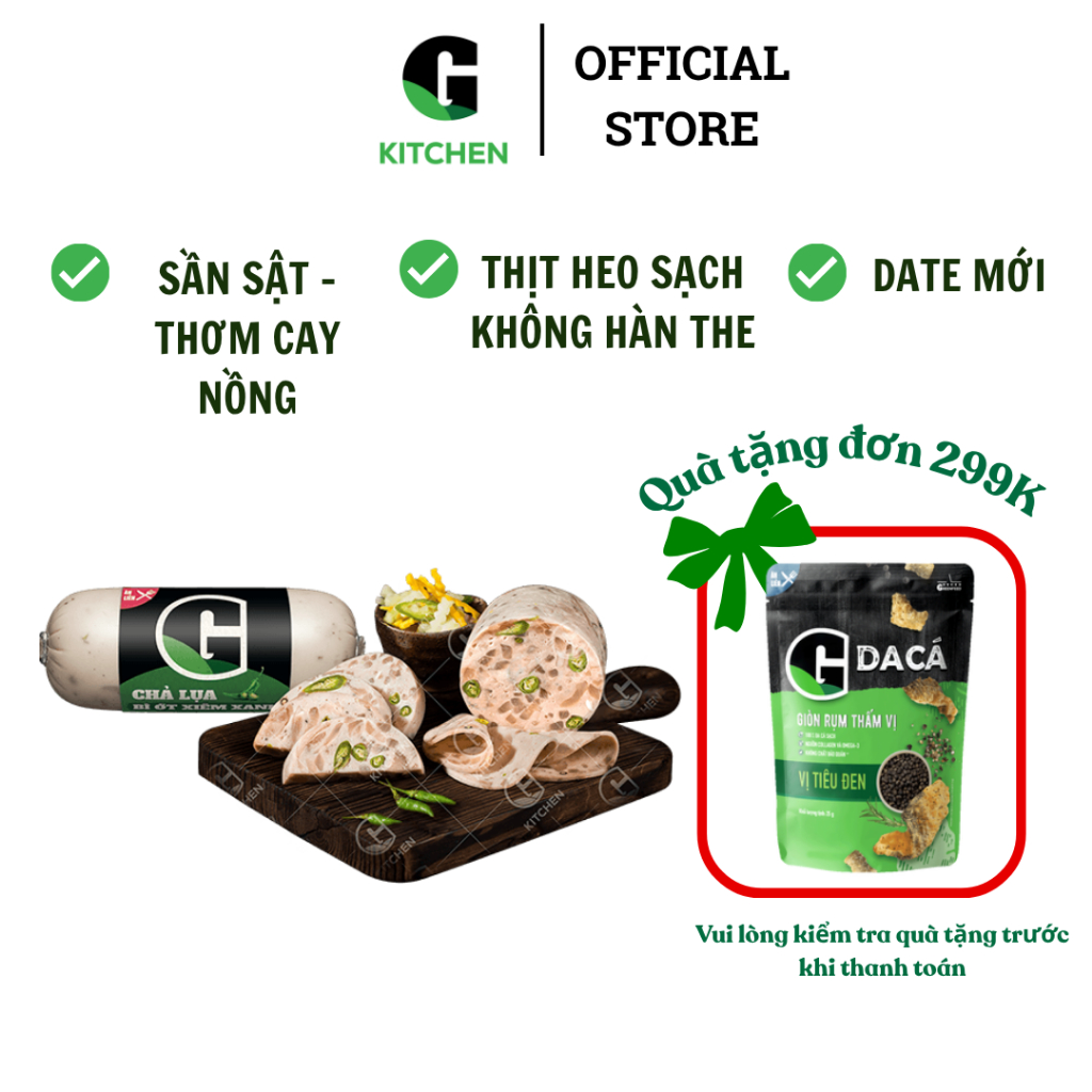 Chả Lụa Que Bì Ớt Xiêm Xanh G Kitchen 200g/ 50g [Giao nội thành]