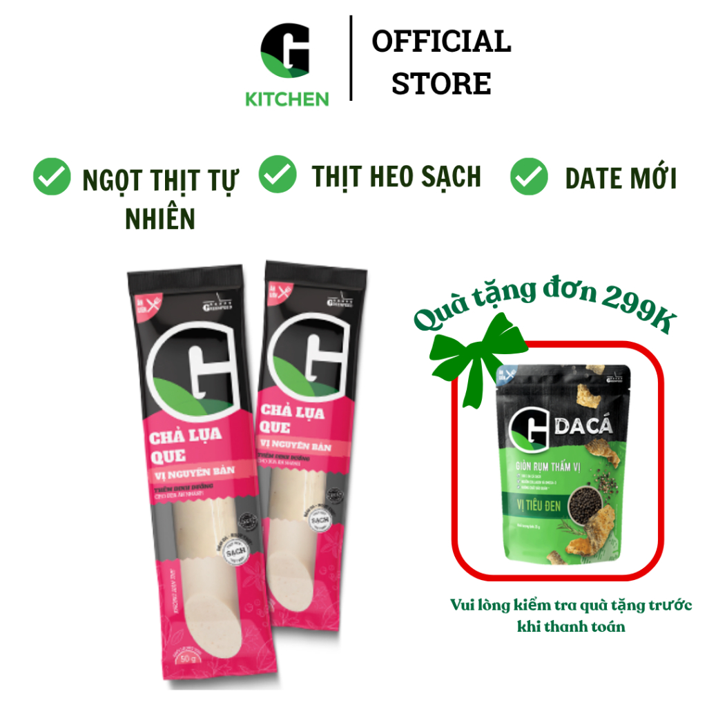 Chả Lụa Que Vị Nguyên Bản G Kitchen 50g [Giao nội thành]