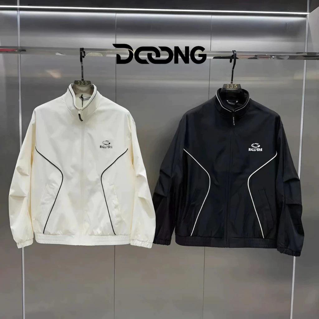 Áo khoác dù BALLMIRN Logo In nam nữ unisex BM100, Áo bomber dù Phối Sọc DOONG