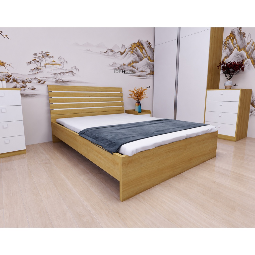 Giường Ngủ Gỗ Công Nghiệp MDF Lõi Xanh Chống Ẩm GD6838 (1m6 / 1m8) - Bảo Hành 3 Năm Chính Hãng