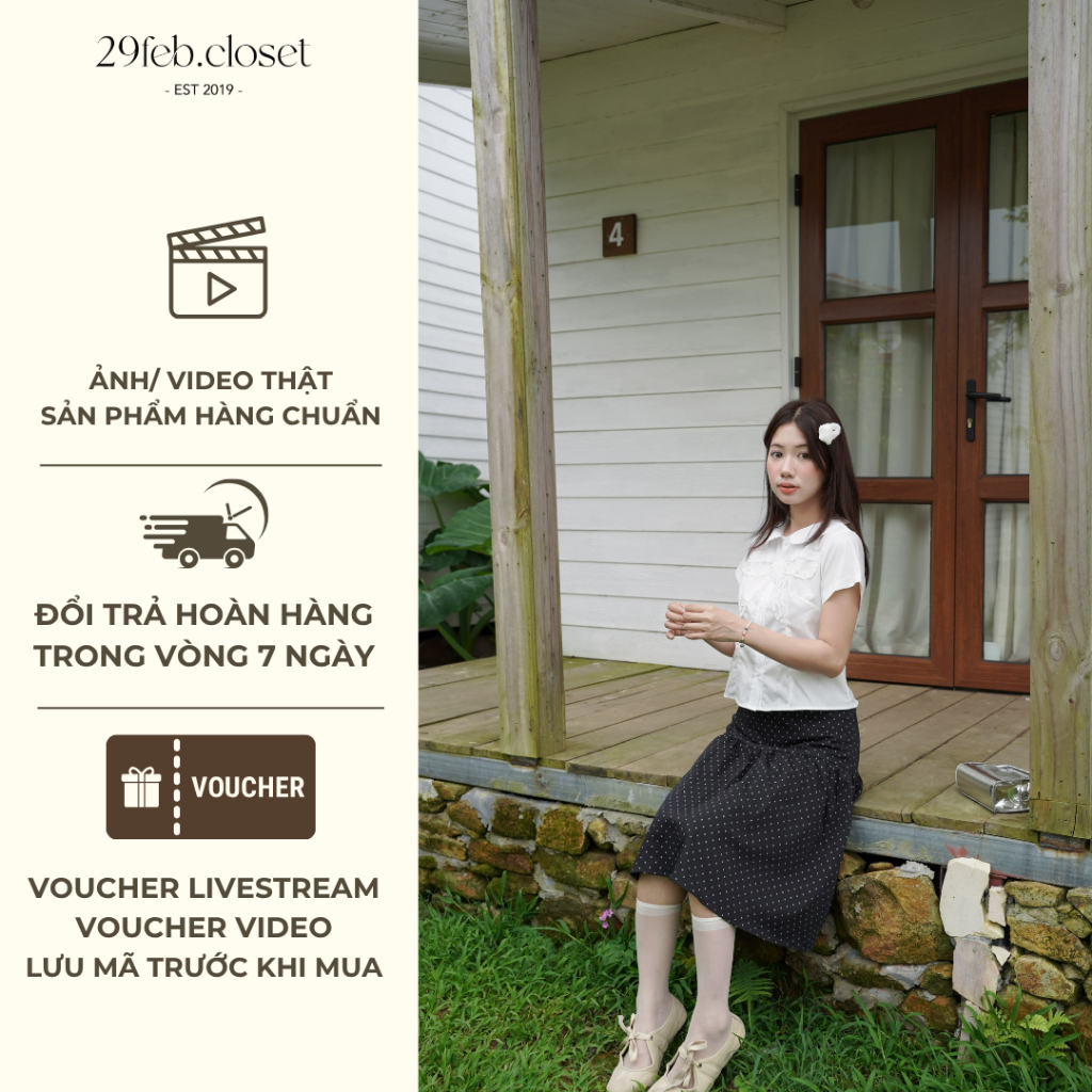 Chân váy chéo chấm bi kiểu Nhật, Chân váy Sumi Skirt kaki kiểu Nhật - 29feb.closet - CV77 | BigBuy360 - bigbuy360.vn