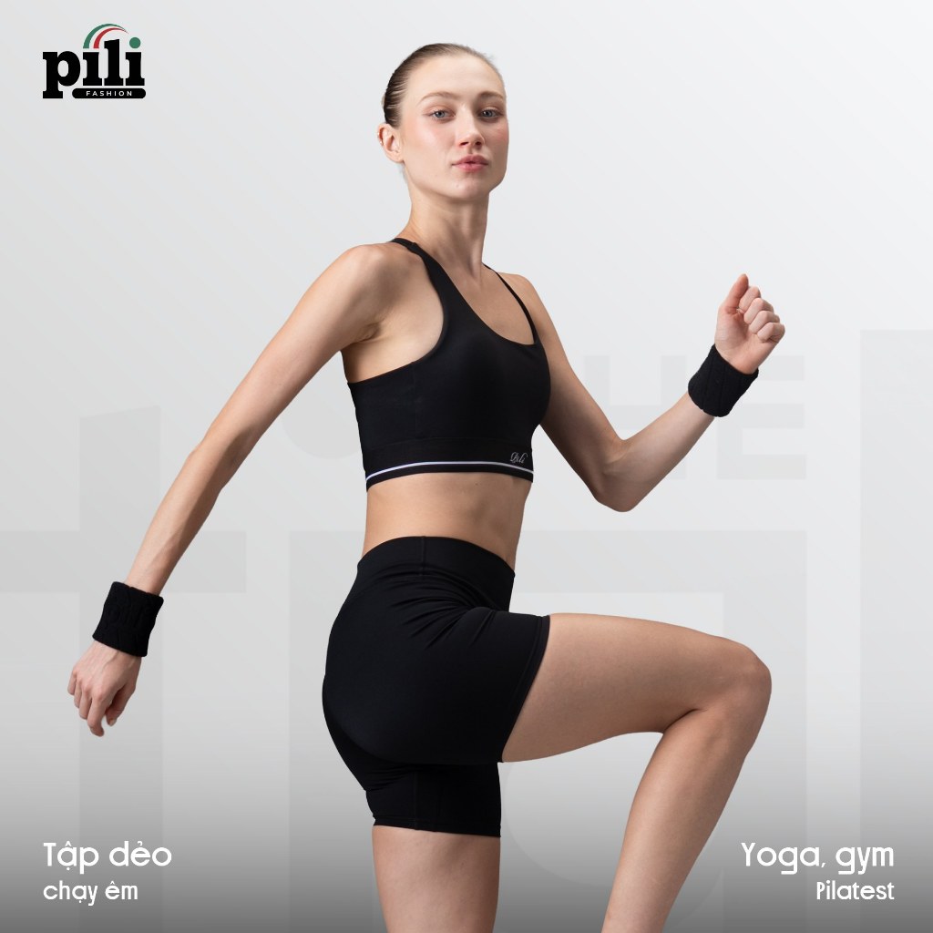 Set Đồ Tập Bộ Đồ Tập Gym Yoga Nữ Áo Bra Quần Legging Biker Short Pili Fashion