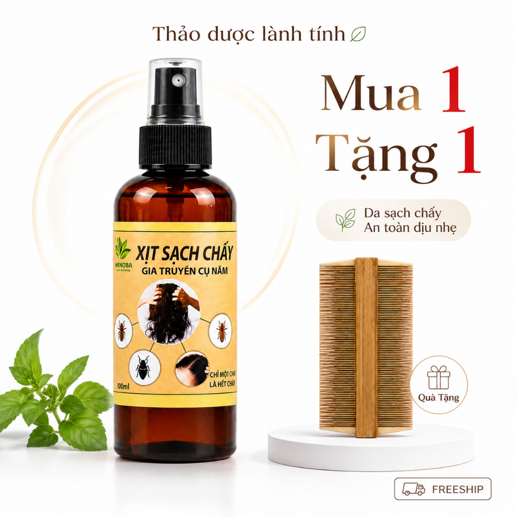 ( TẶNG LƯỢC BÍ TRE ) Xịt Sạch Chấy Gia Truyền Cụ Năm Làm Sạch Chấy Và Trứng An Toàn Cho Bé