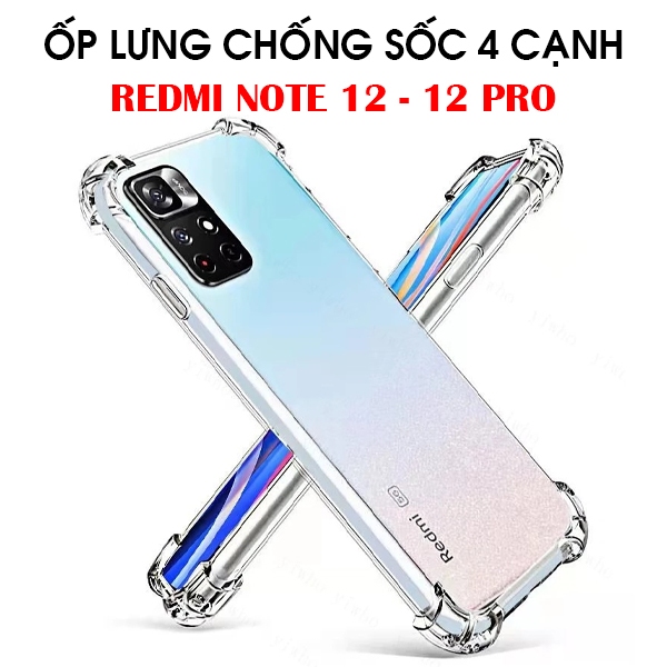 Ốp lưng Redmi Note 12 / 12S / 12 Turbo / 12 Pro / 12R / 12T Pro trong suốt chống sốc , silicon dẻo t