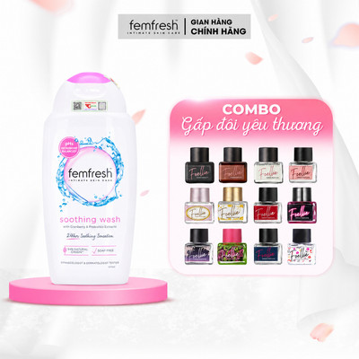 Combo Gấp Đôi Yêu Thương Cho Chị Em, Dung Dịch Vệ Sinh Phụ Nữ Femfresh Soothing và Nước Hoa Vùng Kín Foellie 5ML