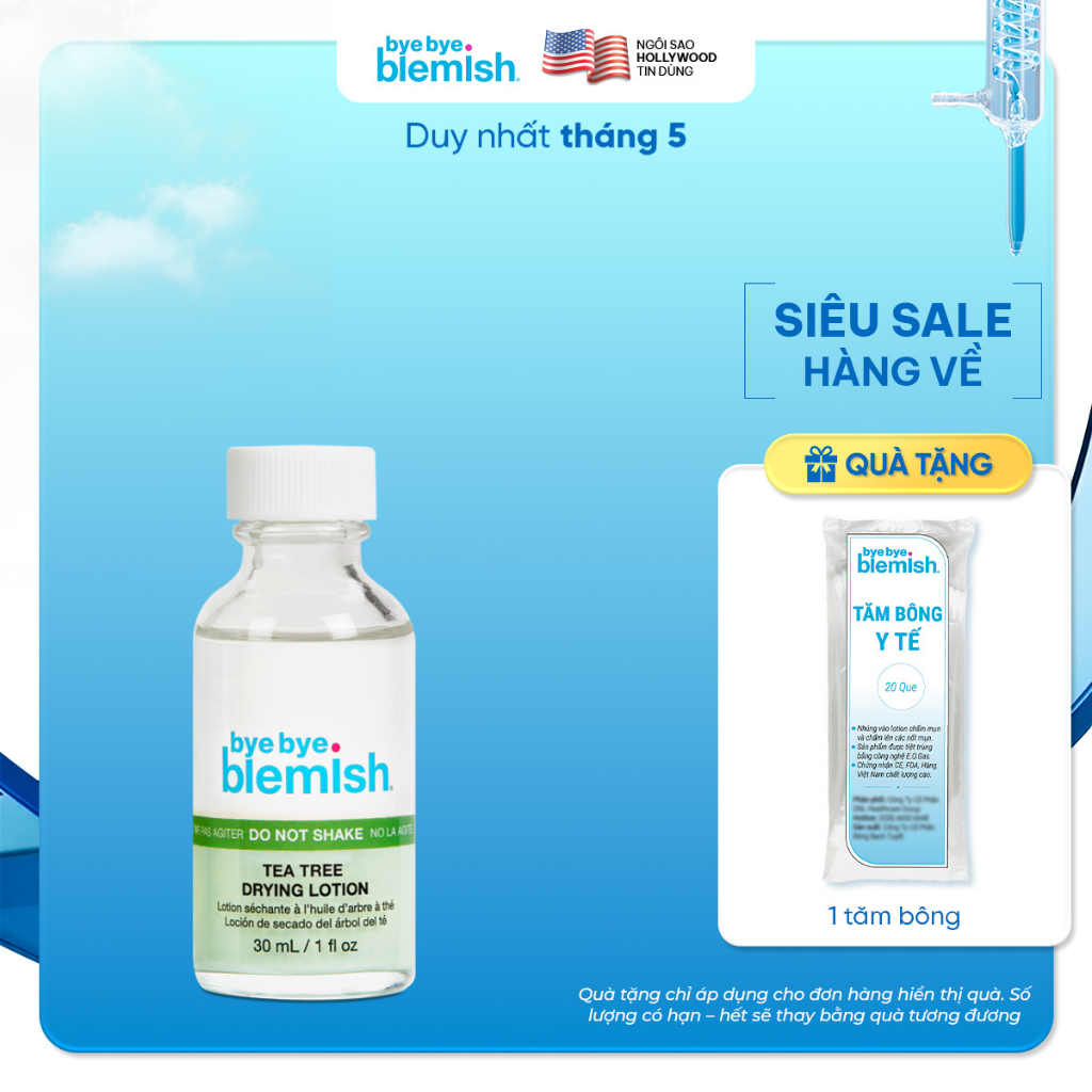 [Giảm Mụn Sưng Viêm, Mụn Mủ, Mụn Cơ Thể] Chấm Mụn Giảm Mụn Sau Một Đêm Bye Bye Blemish Tea Tree