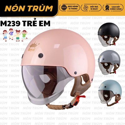 Mũ Bảo Hiểm 1/2 Royal M239 Kính Âm Chính Hãng - Dành Cho Bé Trai Bé Gái Đi Xe Máy - Nón Trùm