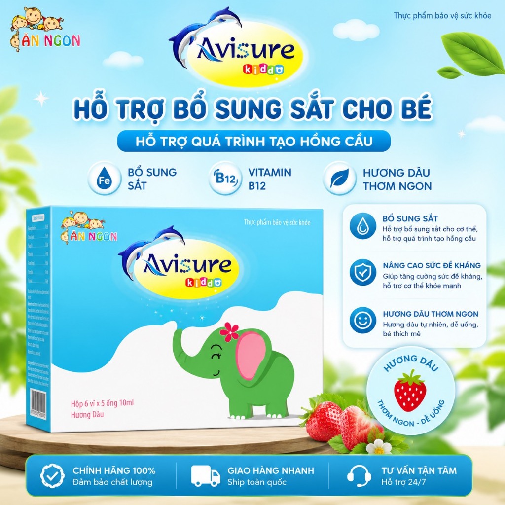( Tích điểm + quà tặng ) - Avisure Kiddo giúp bé ăn ngon hộp 30 ống
