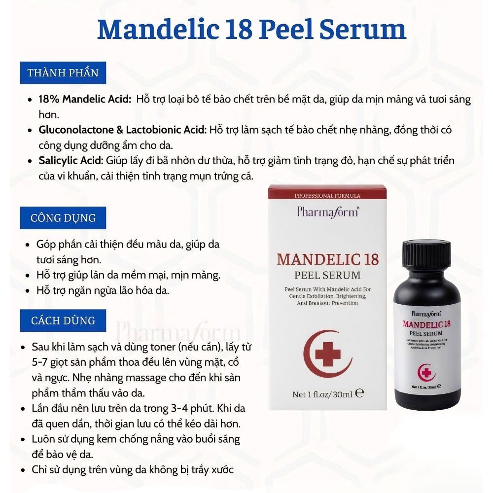 Ảnh 12 của Serum Pharmaform Peel giúp thông thoáng lỗ chân lông, làm da mịn màng và giúp da tươi sáng, đều màu