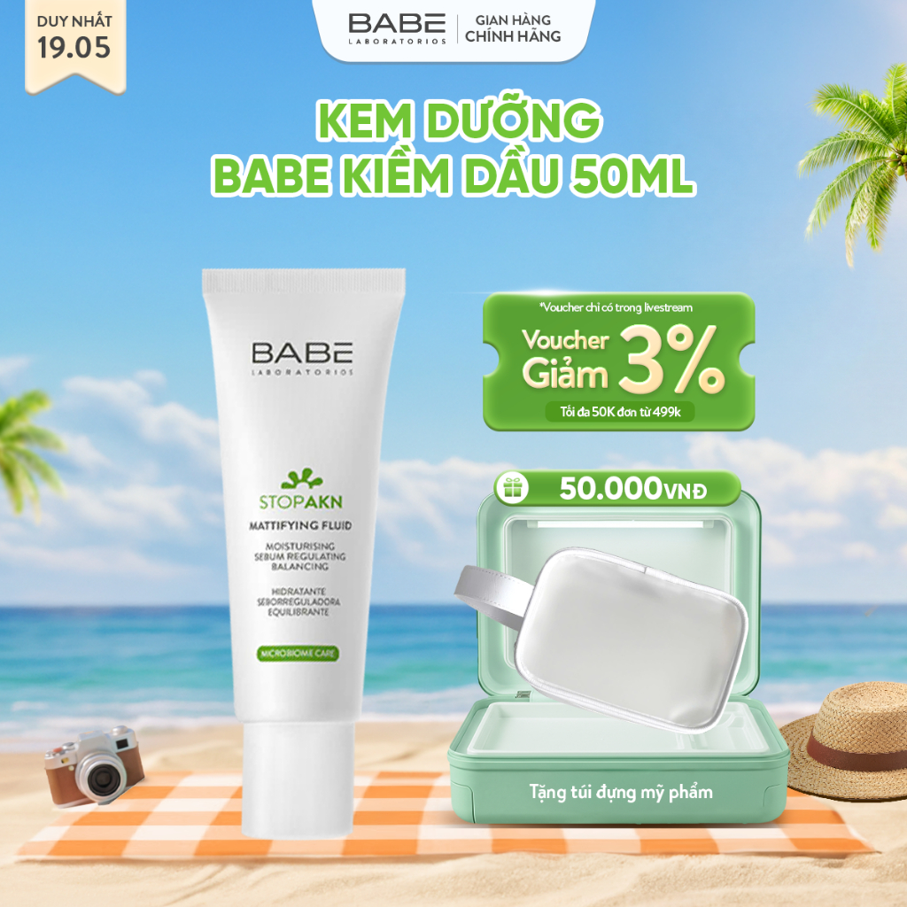 Kem Dưỡng BABE Stop AKN Mattifying Moisturiser 50ml