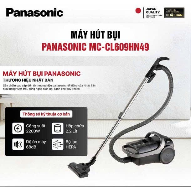 Máy hút bụi dạng hộp Panasonic MC-CL609HN49