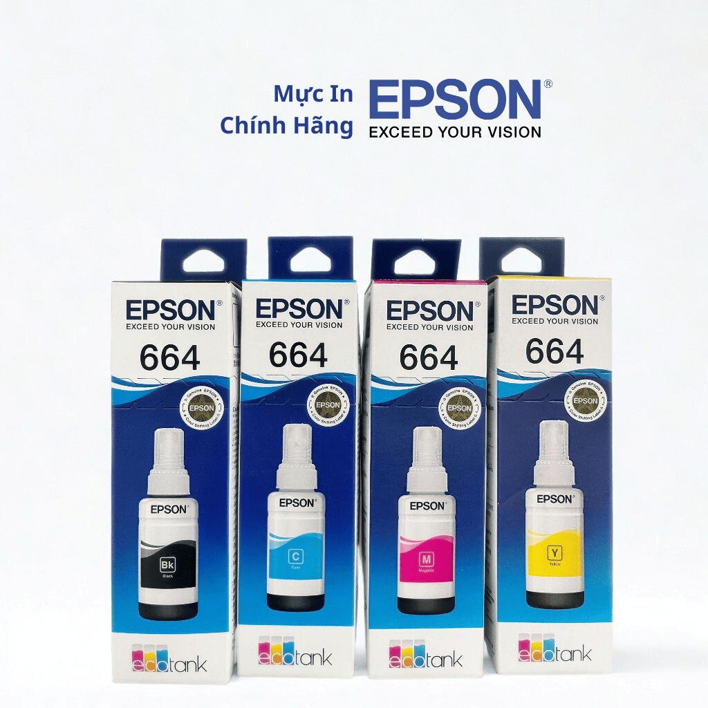 Mực Máy In Chính Hãng Epson T664 Dùng Cho Máy L310/L360/L1300/L120/L121/L1300... Có hoá đơn VAT