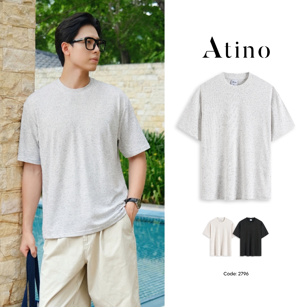 Áo Phông Nam ATINO Form Rộng Cổ Tròn Co Giãn Thoáng Khí L.3.2796