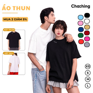 🔥Hot🔥[13 Màu Hot Trend] Áo Thun Nam Nữ ChaChing, Áo Thun Basic Form Boxy Cổ Tròn, Áo Phông Unisex Basic