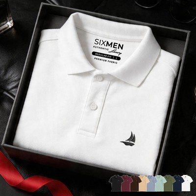 Áo polo nam cao cấp BASOR [Tặng Hộp Gói Quà] Vải cá sấu FeelMax thoáng mát, sang trọng - SIXMEN