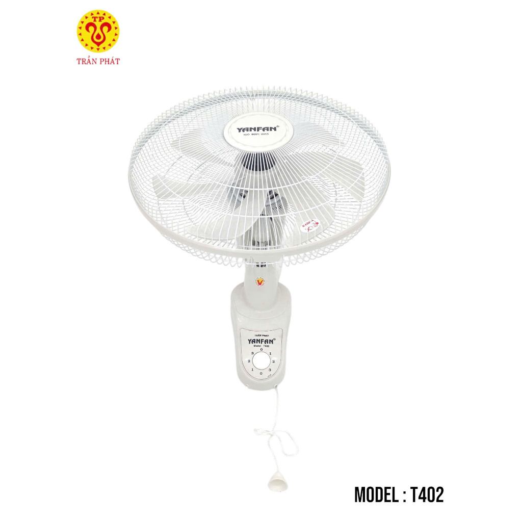 Quạt Treo Tường 1 Dây YANFAN T402, Chuyển Hướng Cơ, bảo hành 3 năm (Mua 1 cái không có thùng Yanfan)