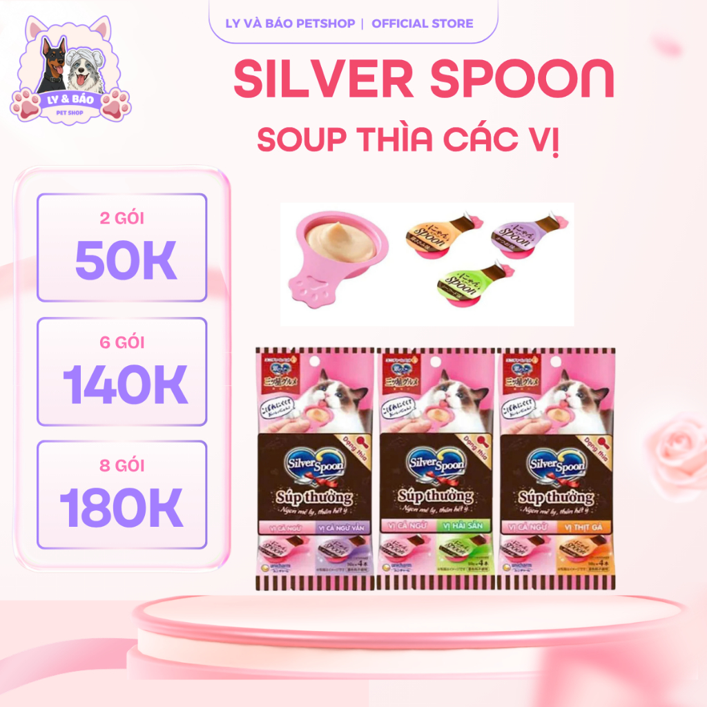 Súp thưởng dạng thìa Silver Spoon cho mèo