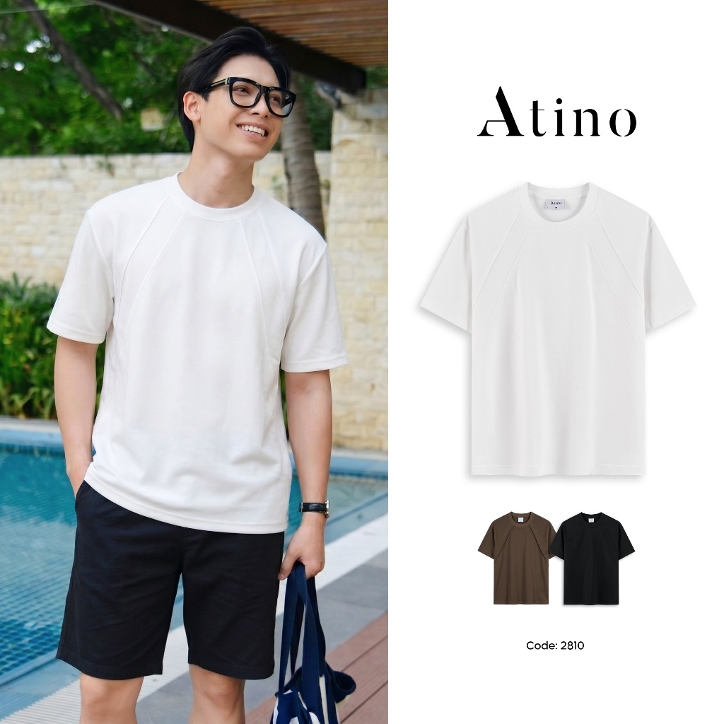 Áo Phông Nam Cổ Tròn ATINO Vải Cotton Thấm Hút Mồ Hôi Ít Nhăn Giữ Form Tốt L.3.2810