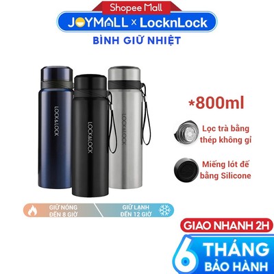 Bình Giữ Nhiệt LocknLock LHC6180 800ml, Hàng Chính Hãng, Có Khay Lưới Lọc Trà, Dây Treo - JoyMall