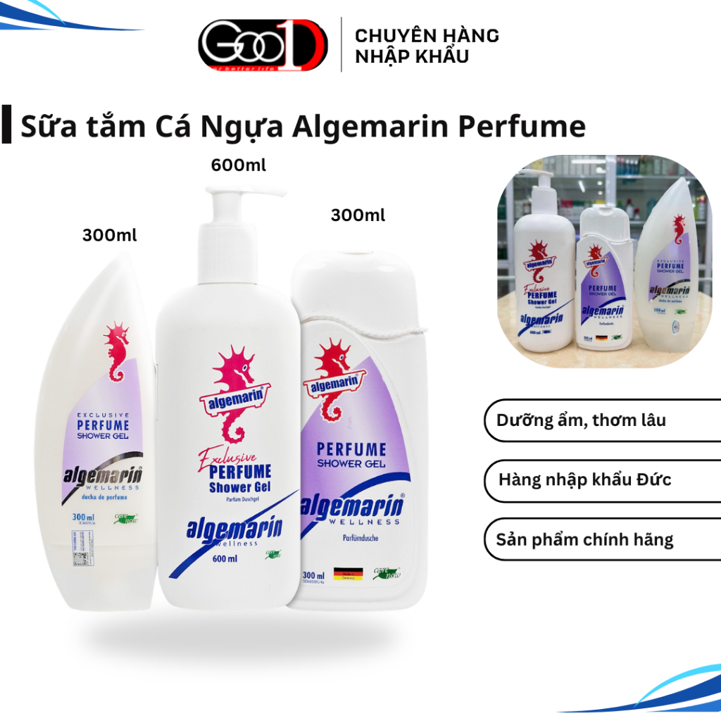 Sữa tắm trắng Cá Ngựa Algemarin Perfume Good1 hương thơm quyến rũ, lưu hương lâu, dưỡng ẩm, mịn da