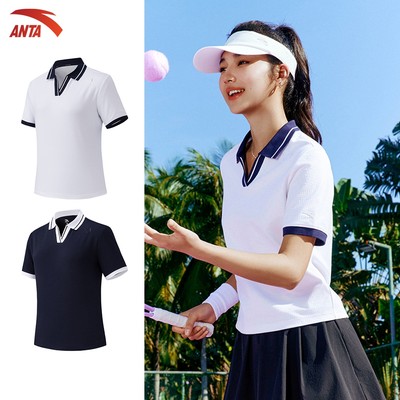 ANTA Nữ Tennis Áo Polo tay ngắn Short Sleeve Shirt Pickleball Training Badminton 1626B8115