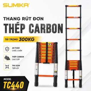 SUMIKA Thang Rút Đơn Thép Carbon TC440, Chiều Cao 4.4M, Độ Dày 1mm, Bảo Hành 1 Năm