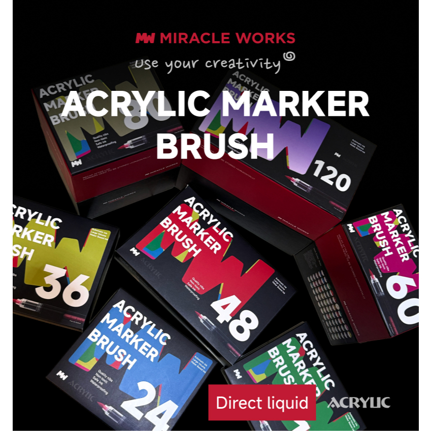MW Bộ bút dạ lỏng,Acrylic Marker,đầu cọ mềm 48/60/80/120/168 màu - Trang trí đa chất liệu,Dụng cụ học tập văn phòng phẩm | BigBuy360 - bigbuy360.vn