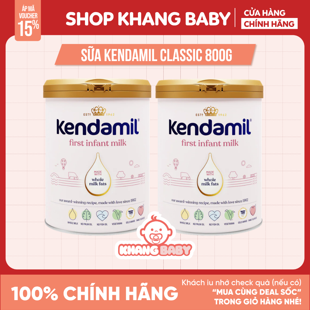 [TẶNG QUÀ] Combo 2 hộp sữa Kendamil Classic Anh lon 800G Tặng hộp trữ sữa Kendamil