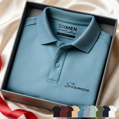 Áo Polo nam cao cấp có cổ [Tặng Kèm Hộp Quà] - BASIX LOGO SIXMEN vải cá sấu FeelMax thoáng mát