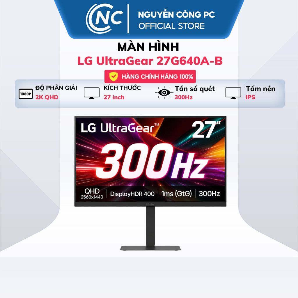 Màn Hình LG UltraGear 27G640A-B (27 inch | QHD | IPS | 300Hz | 1ms | Speaker) - BH 24 tháng