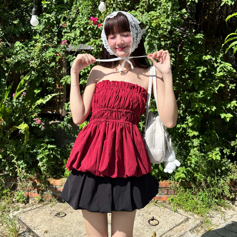 Áo Quây Dáng Bí MINHU CLOTHES Áo Bí Cúp Ngực Chất Gió Sần Dáng Bồng Sang Chảnh  [A01] | BigBuy360 - bigbuy360.vn