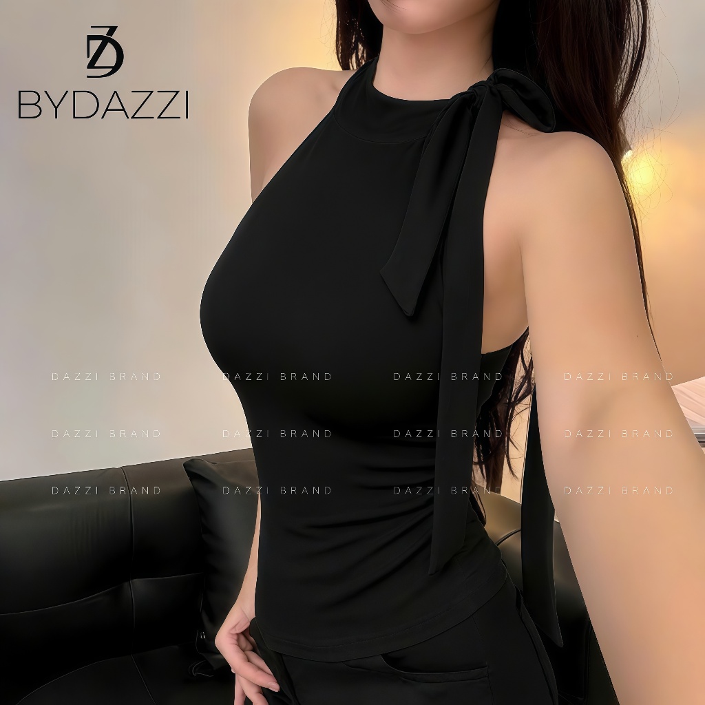 [DEAL MỞ BÁN] Áo thun yếm ba lỗ buộc nơ cổ chất cotton mịn DAZZI women A048 | BigBuy360 - bigbuy360.vn