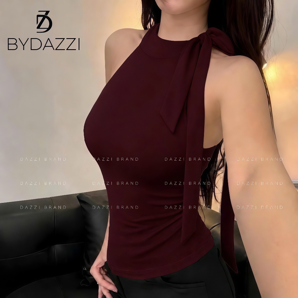 [DEAL MỞ BÁN] Áo thun yếm ba lỗ buộc nơ cổ chất cotton mịn DAZZI women A048 | BigBuy360 - bigbuy360.vn