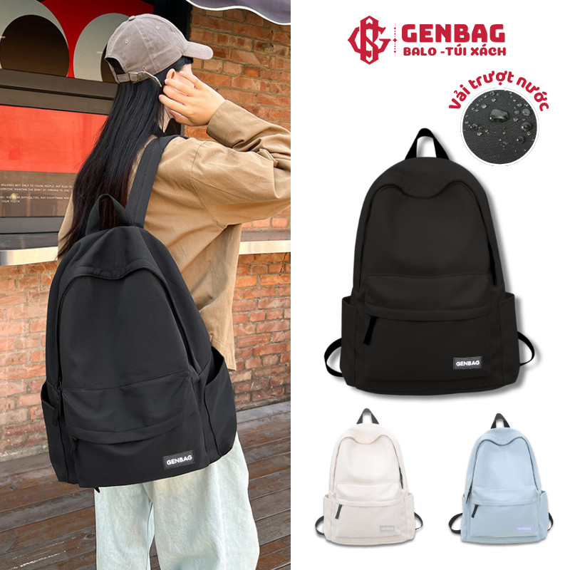 Balo ulzzang hàn quốc nam nữ GENBAG thời trang dáng basic vừa laptop 15,6 inch BL02