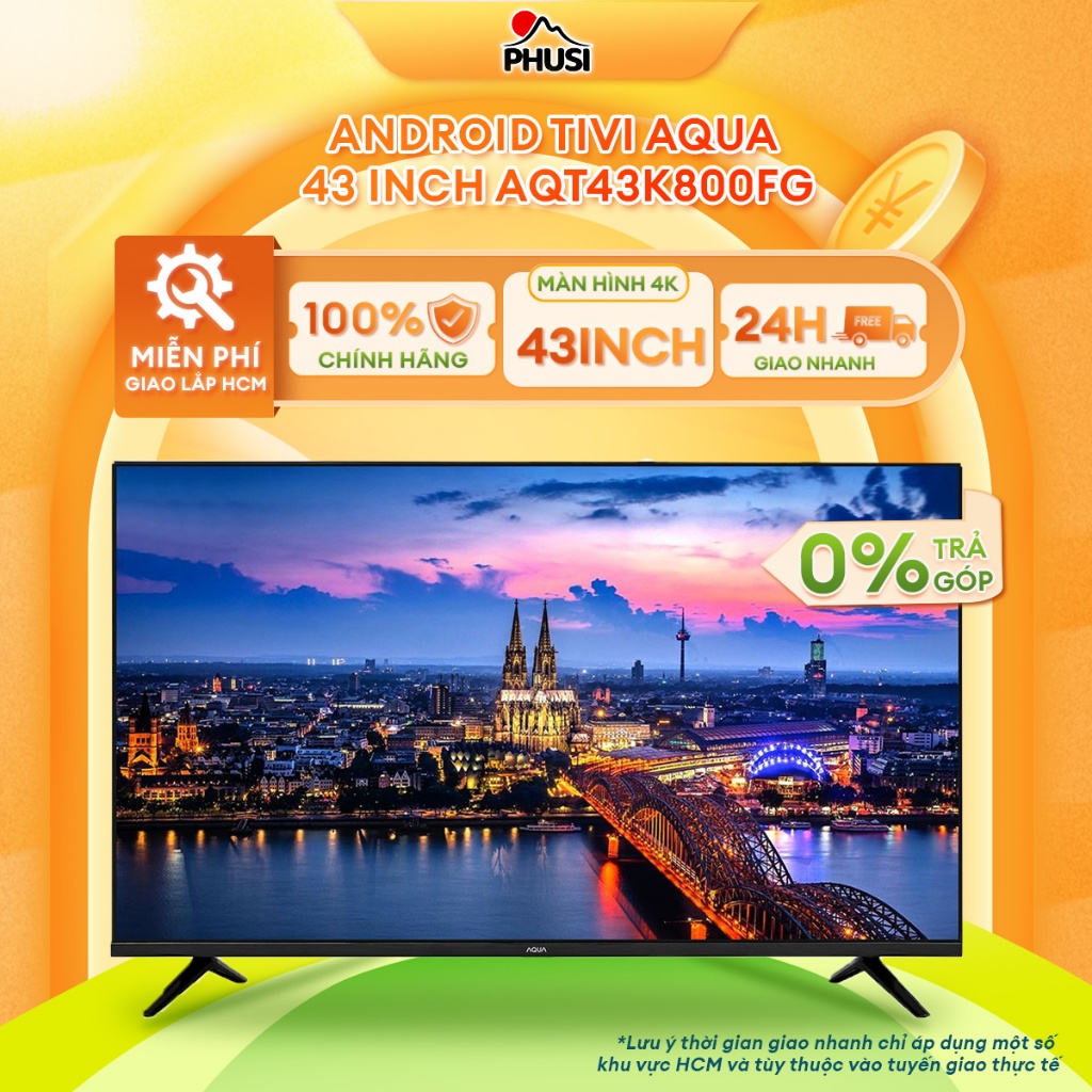 AQT43K800FG [GIAO LẮP HCM] Android Tivi Aqua FHD 43 inch AQT43K800FG - CHÍNH HÃNG, MỚI 100%
