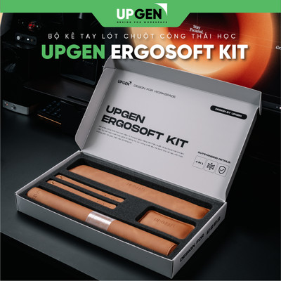 UPGEN ERGOSOFT KIT Bộ Phụ Kiện Công Thái Học 4-IN-1 Tấm Lót Bàn Kê Tay Trái/Phải Dây Buộc Cáp