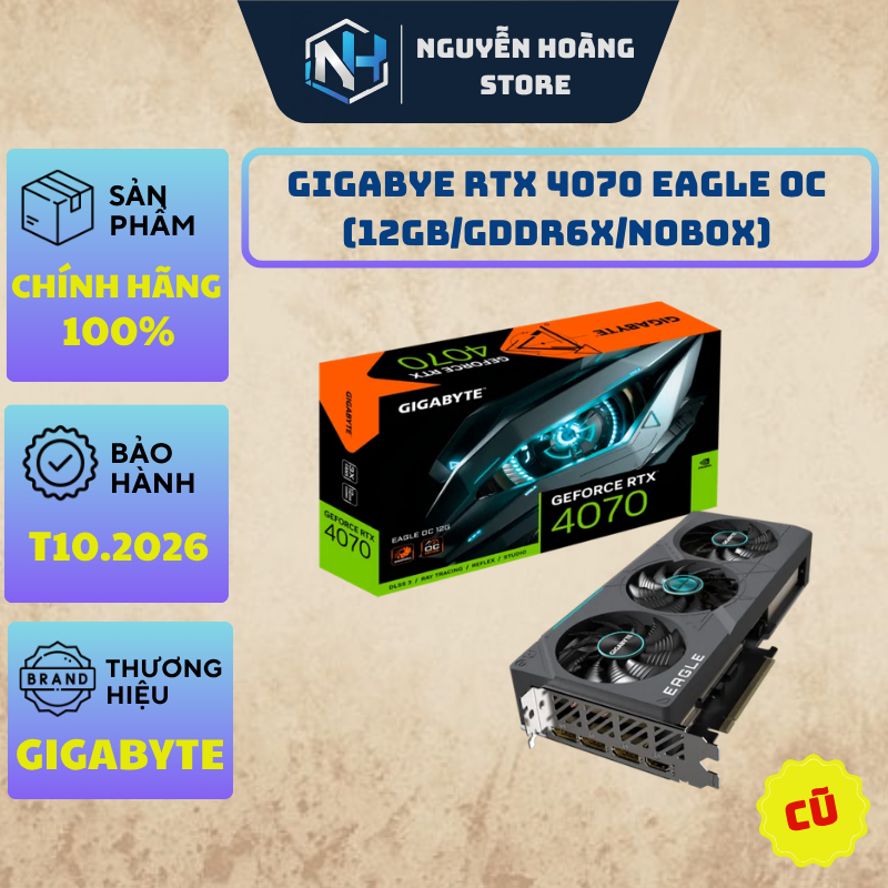 VGA card màn hình Gigabyte RTX 4070 Eagle OC 12GB Cũ