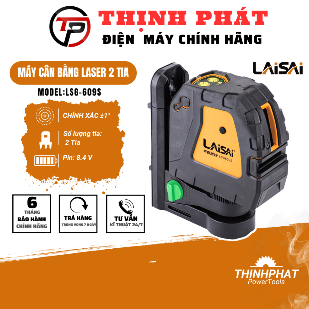 Máy Cân Bằng LASER LSG-609S Treo Tường LAiSAi 2 Tia Xanh Siêu Sáng Chính Hãng - Thịnh Phát