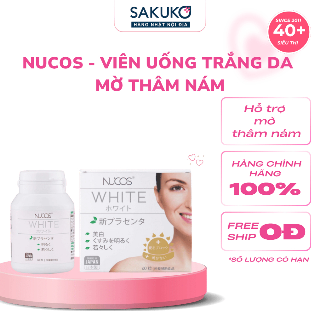 Viên uống trắng da mờ thâm nám - NUCOS