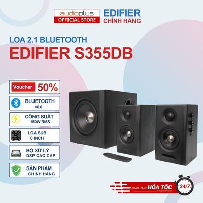 Loa 2.1 Bluetooth EDIFIER S355DB - Bluetooth V6.0 aptX - Sub 8 inch - Công suất 150W - Chính hãng