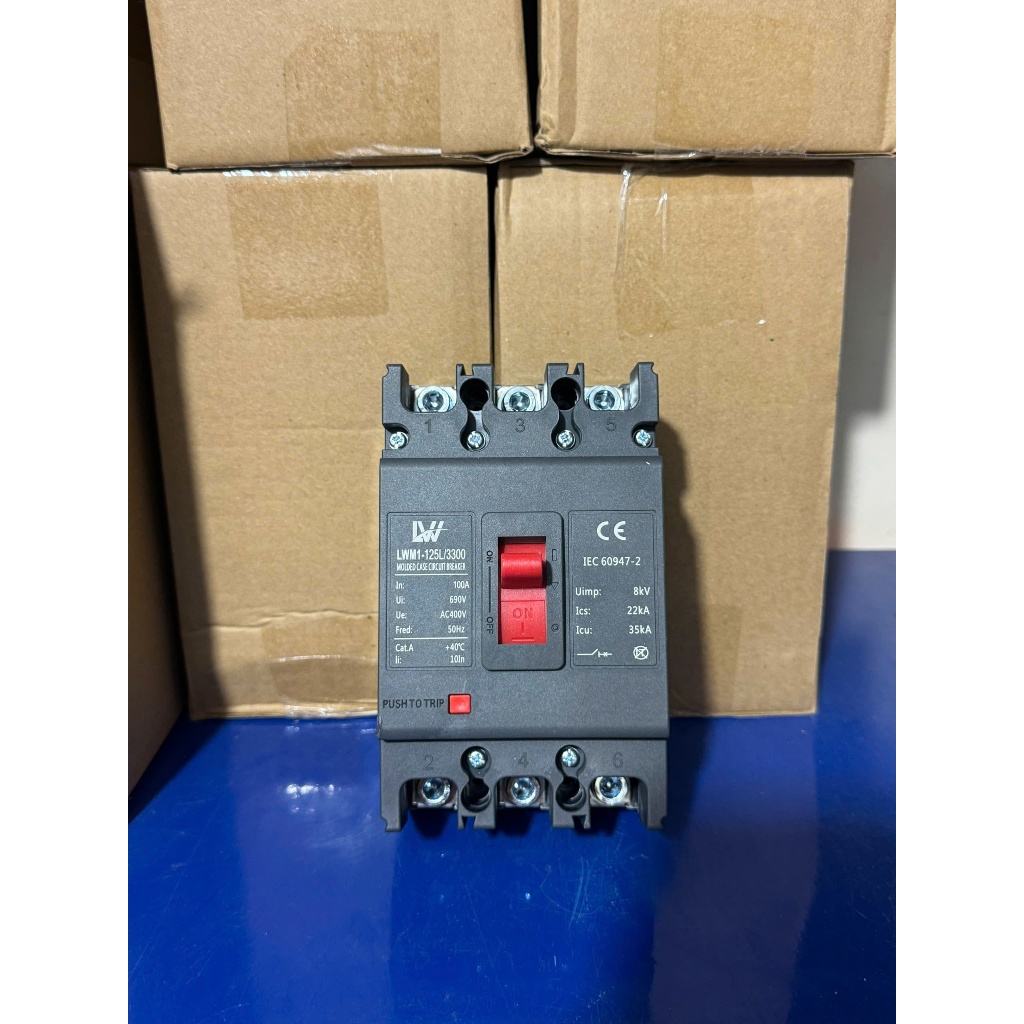 Aptomat Khối 3 Pha LW MCCB 50A 63A 100A 125A nhựa chống cháy Aptomat atomat attomat MCCB